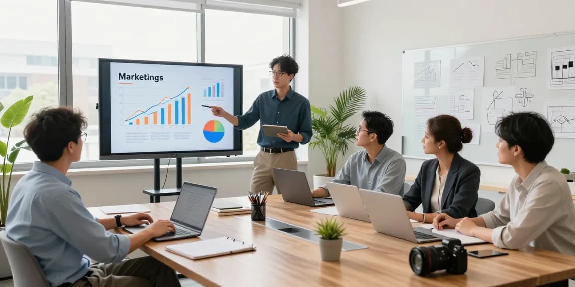 Promote your servises startups through collaborative team meetings in a modern workspace.