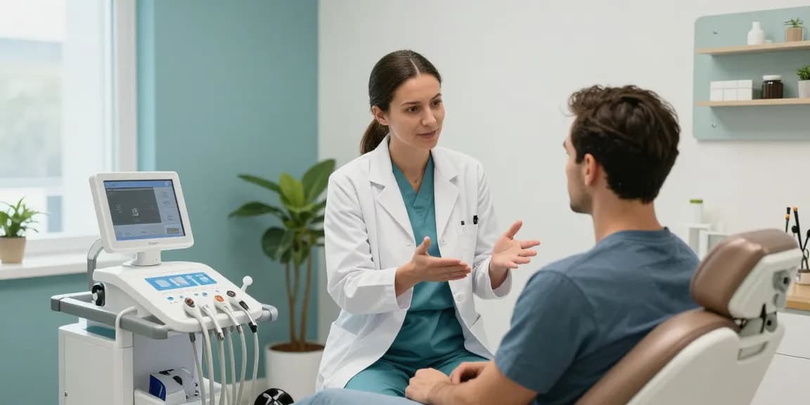 Hair transplant turkey - Compassionate healthcare provider in a modern clinic offering patient care for hair restoration.