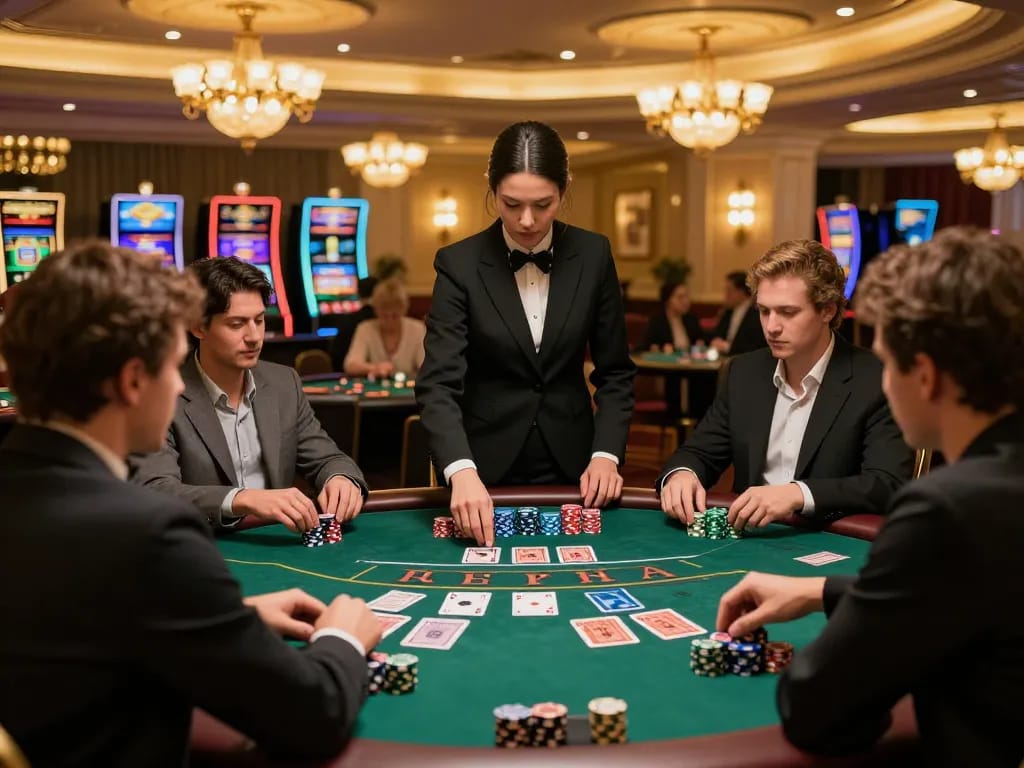 Players engaging in thrilling blackjack at thabet casino table, showcasing strategic gameplay and vibrant atmosphere.