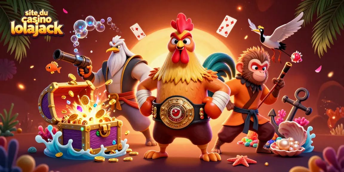 Gagnez gros sur le site du casino lolajack avec une illustration captivante de personnages de jeu en 3D.