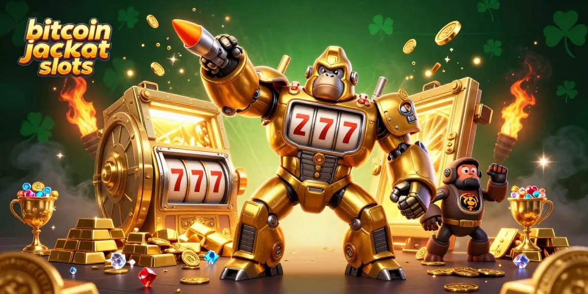 Spin the best bitcoin jackpot slots with our unique 3D illustration showcasing vibrant gaming elements.