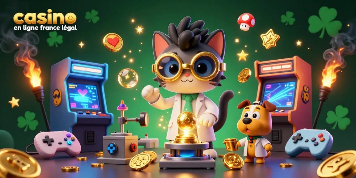 Jouez au casino en ligne légal en France avec des machines à sous et un chat fou.
