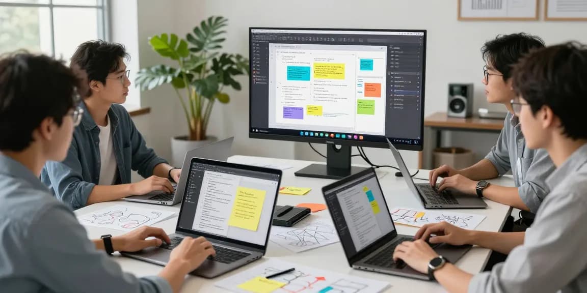 Team collaborating with 截图软件 in a modern office environment, showcasing innovative workspace dynamics.