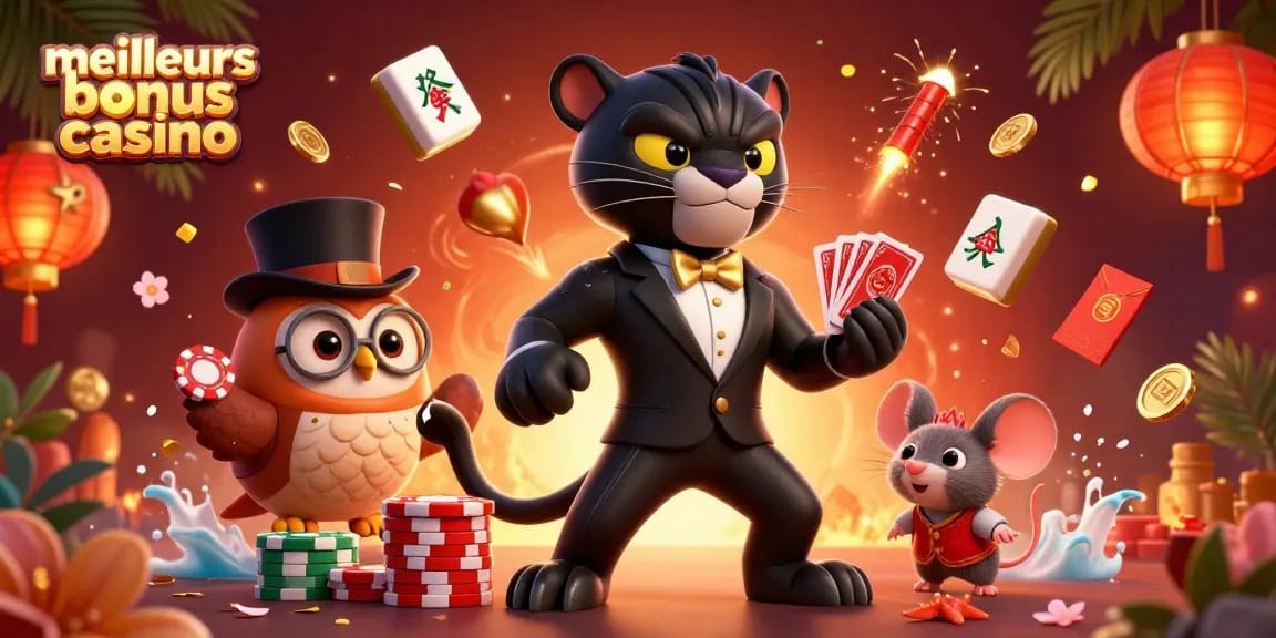 Découvrez les meilleurs bonus casino avec une illustration colorée de personnages de jeu captivants, pour une expérience inoubliable.