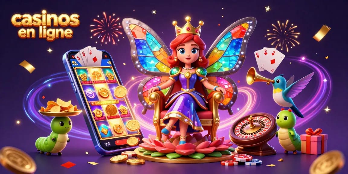 Visitez les meilleurs casinos en ligne pour gagner avec style lors de jeux immersifs avec la reine des papillons.