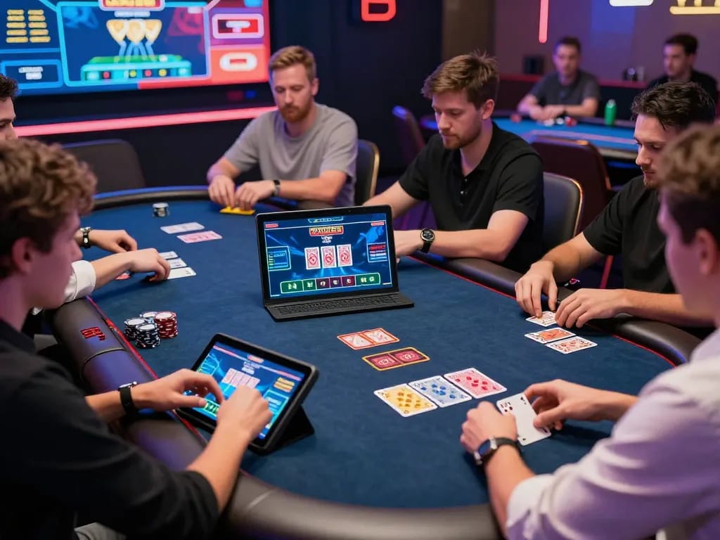 Engaging online poker game at ta888 with players actively participating in strategic gameplay.