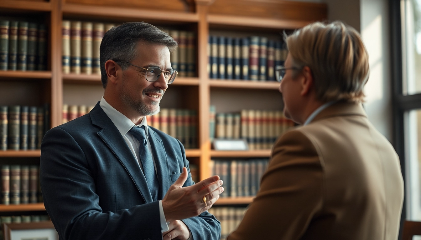 Clearwater truck accident lawyer consulting with a client in a professional office.