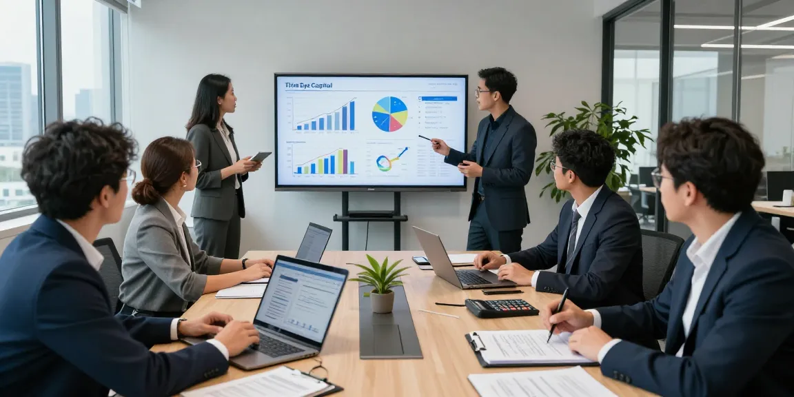 Third Eye Capital team collaborating on finance strategies in a modern conference room.