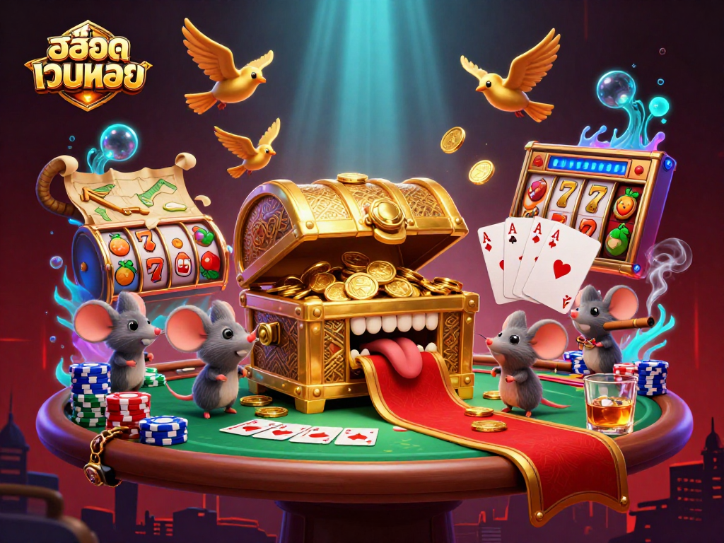 Engage with สล็อตเว็บตรง through a captivating scene of golden treasures and exciting slot reels.