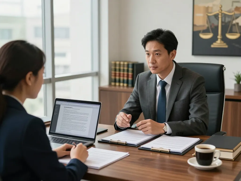 Consultation with USA lawyers in a modern office setting, highlighting professionalism and trust.