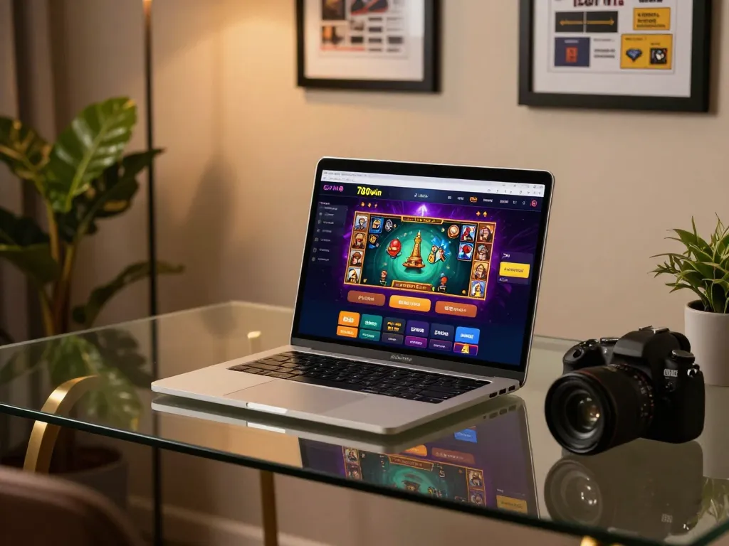 Engage with the exciting 789win online casino experience on a stylish gaming setup.