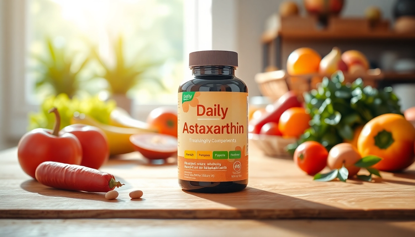 Can you take astaxanthin daily? Highlighting an astaxanthin supplement in a healthy setting.