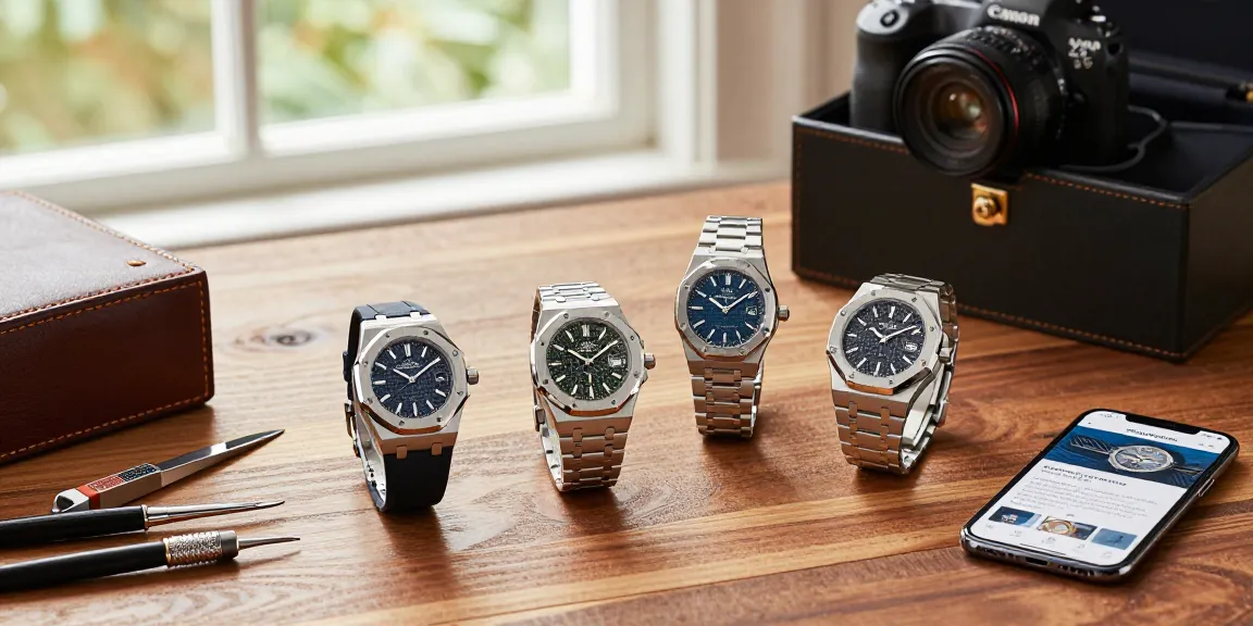 Showcase of exquisite replica watches highlighting luxury craftsmanship and details.