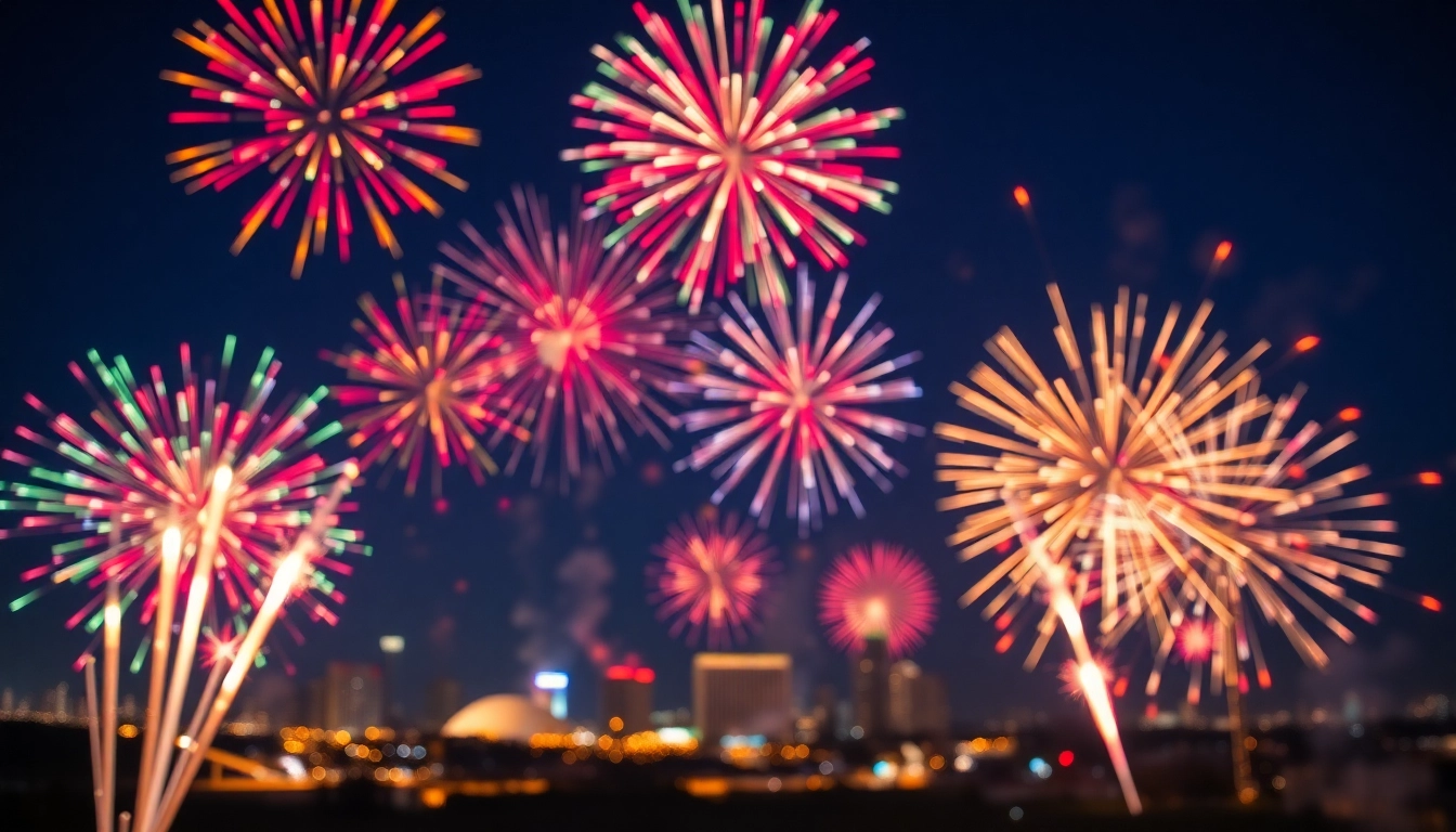 Experience breathtaking wholesale fireworks lighting up the night sky with vibrant colors and stunning effects.