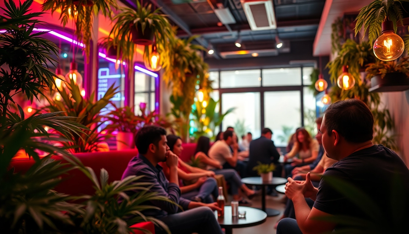 Enjoying cannabis at Weed Club Madrid with a vibrant ambiance and thriving social connections.