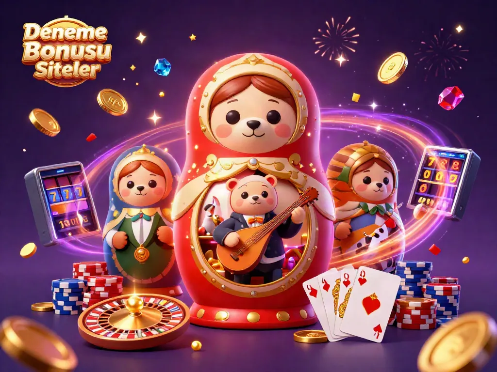 Enjoy Deneme Bonusu Veren Siteler with vibrant casino-themed characters and exciting elements.