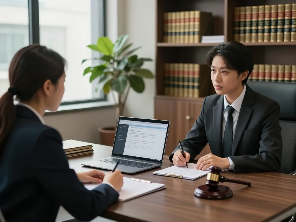 Engaging consultation with USA lawyers in a modern office setting, showcasing professional legal advice.