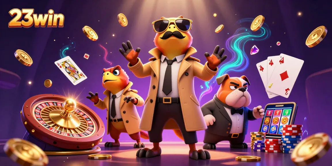 Experience the excitement of 23win as charming raptors try to enter a VIP lounge in this dynamic casino scene.