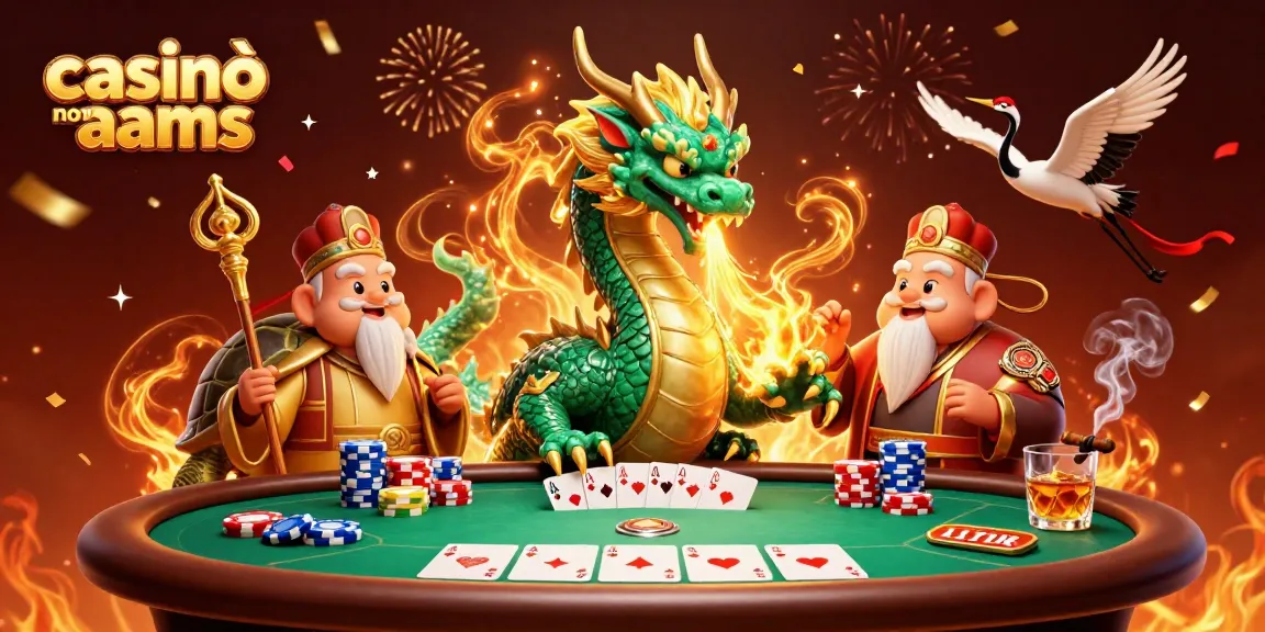 Casinò non AAMS: gioca al tavolo da poker con un drago, tartaruga saggia e gru fortunate