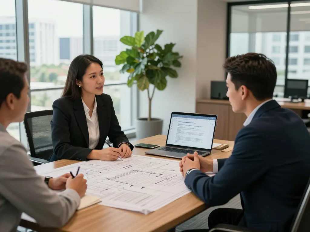Boca Raton Construction Litigation Lawyer advising contractors and developers in a modern office.