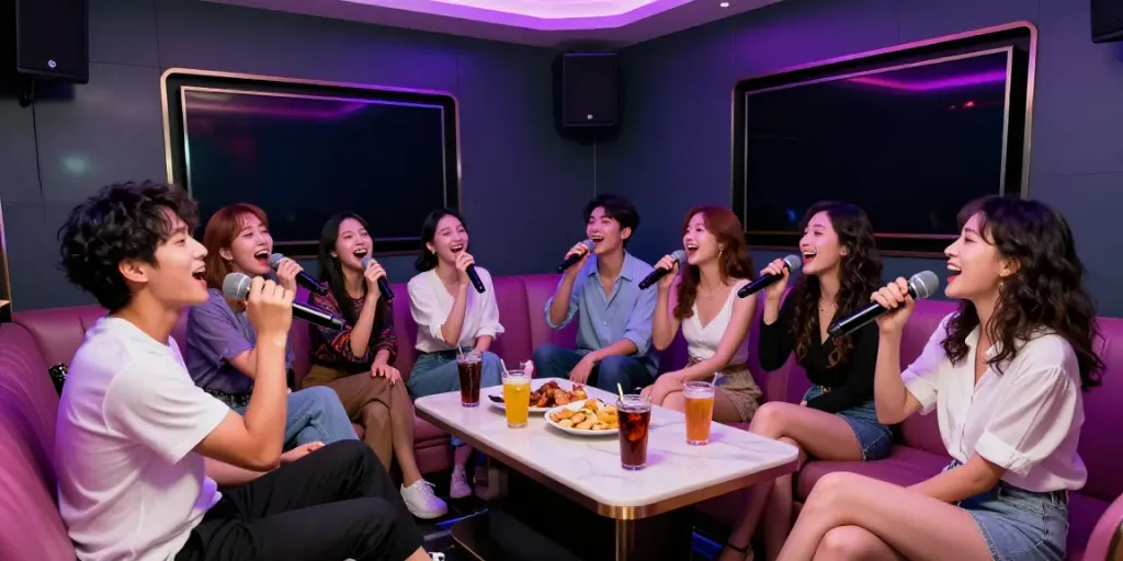 달토에서 친구들과 즐거운 노래 시간을 보내는 모습