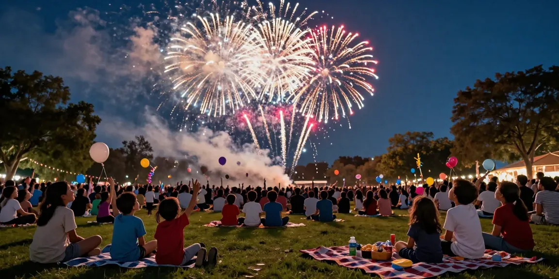Exciting fireworks for sale at festive outdoor gathering, vibrant display lights up joyful crowd.