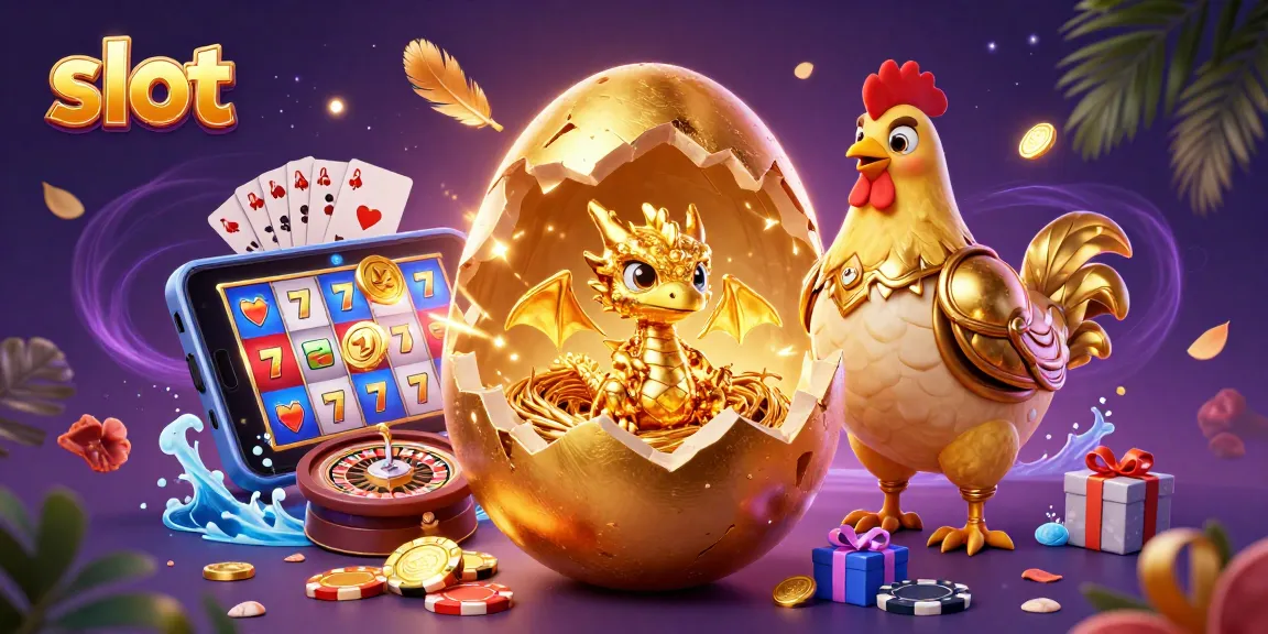 Spin and win big with dynamic slot-themed scene featuring a golden dragon and casino elements.