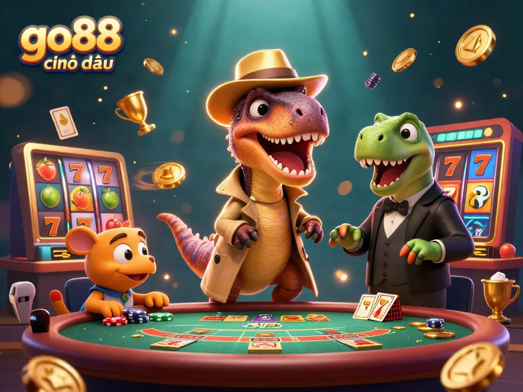 Experience the action-packed world of go88 chính thức with vibrant casino characters and dynamic gaming elements.