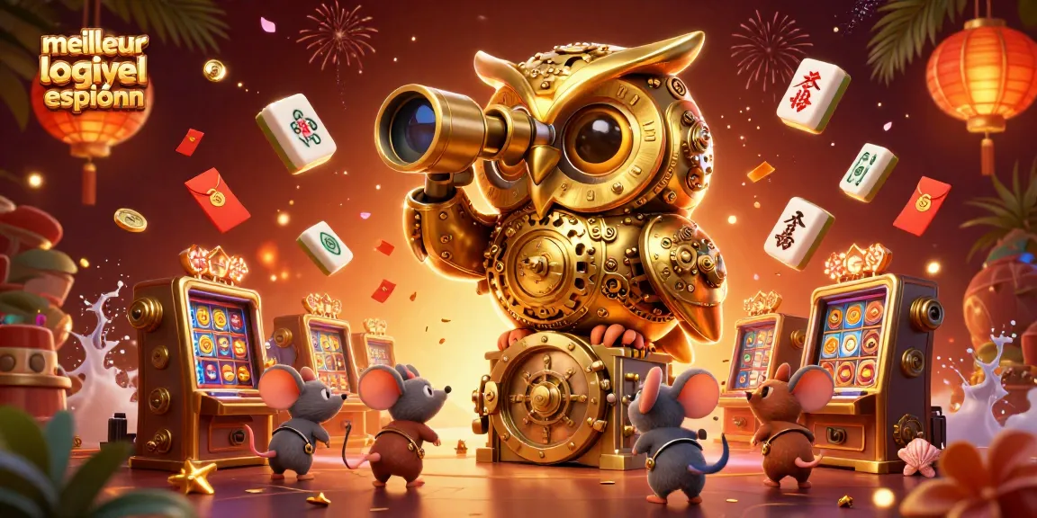 Jouer à meilleur logiciel espion téléphone dans une scène de casino animée avec un hibou doré et des souris.