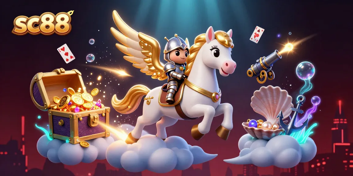 sc88 features an exciting underwater-themed casino scene with characters and treasures