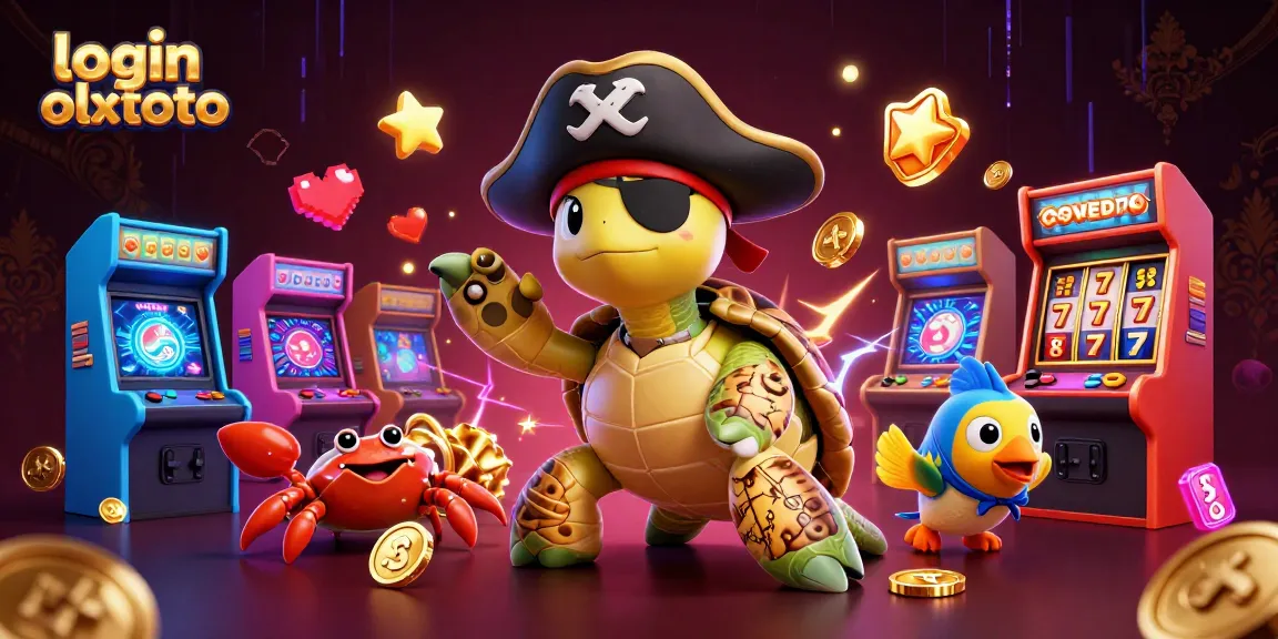 Permainan menarik login olxtoto dengan karakter kartun 3D di latar belakang kasino