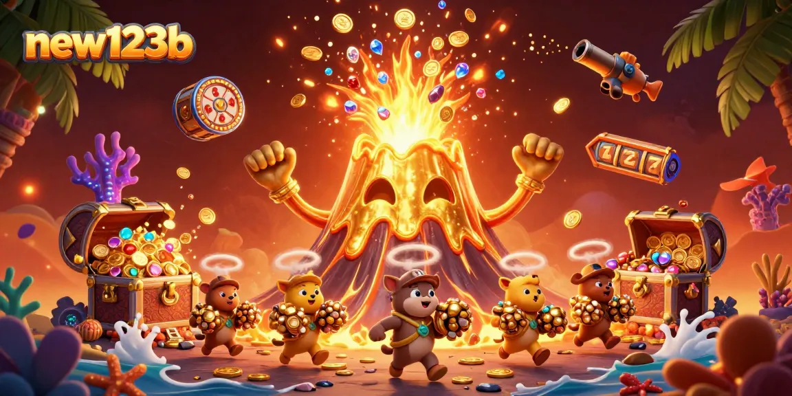 Spin and win at new123b with soaring treasures from a golden volcano and adventure.