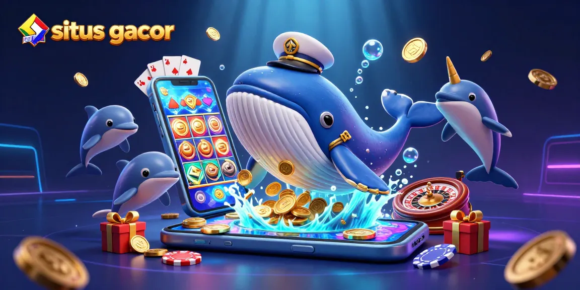 Experience excitement with situs gacor as a whale captain navigates a sea of coins and winning slots.