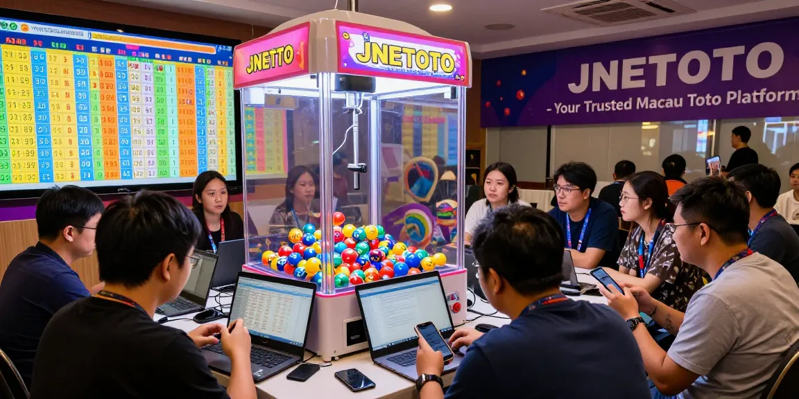 Live draw experience at JNETOTO showcasing real-time Toto Macau results, capturing player excitement and engagement.